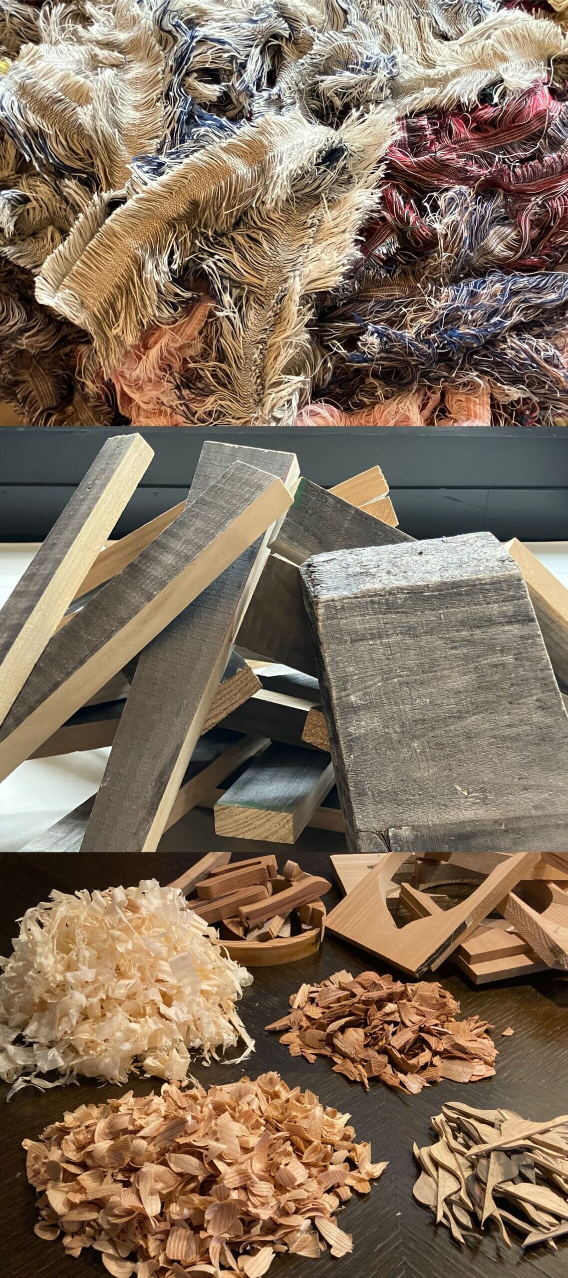 大阪欄間・大阪泉州桐箪笥の端材 / 泉州南部織の端切れ